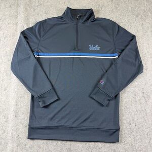 Champion Brand UCLA Bruins 1/4 Zip Pullover Long Sleeve Shirt Mens Sz Small Gray
